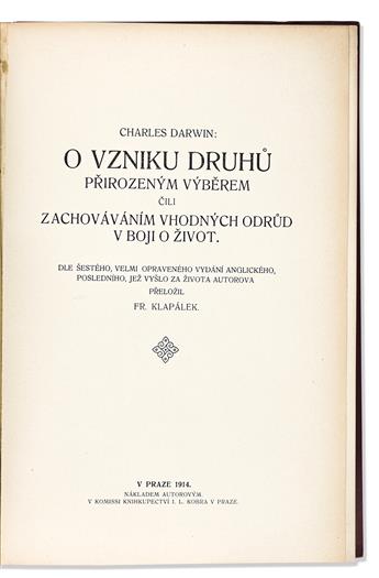 [Medicine & Science] Darwin, Charles (1809-1882) O Vzniku Druhu Prírozeným Výberem cili Zachováváním Vhodných Odrud v Boji o Zivot.